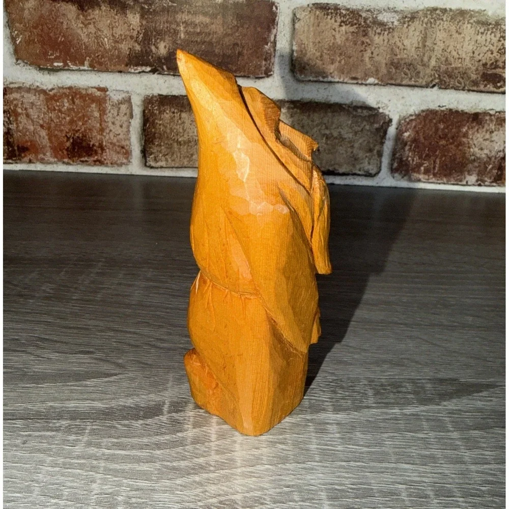 Vtg Hand Carved Wooden Santa Claus Christmas Oldman Rustic Primative Signed